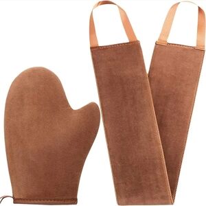Brown Exfoliating Mitt and Back Scrubber Set